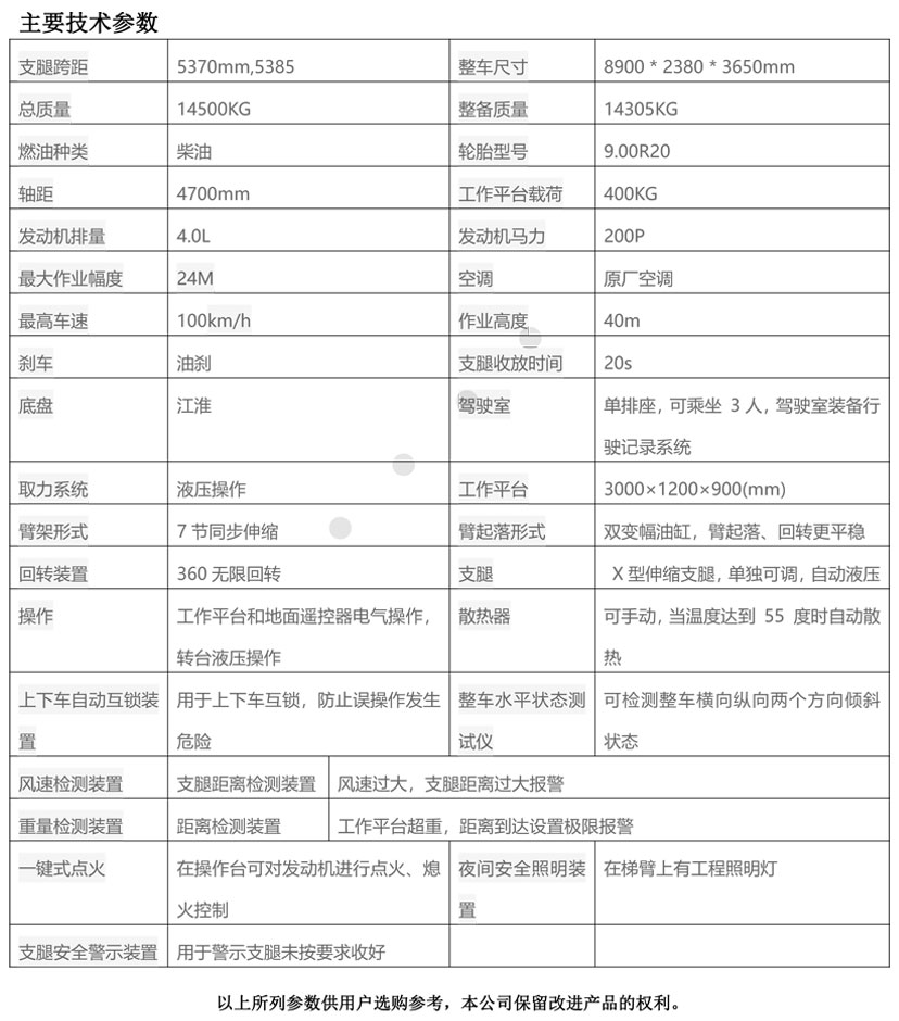 江淮40米高空作業(yè)車